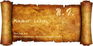 Mauker Ixion névjegykártya